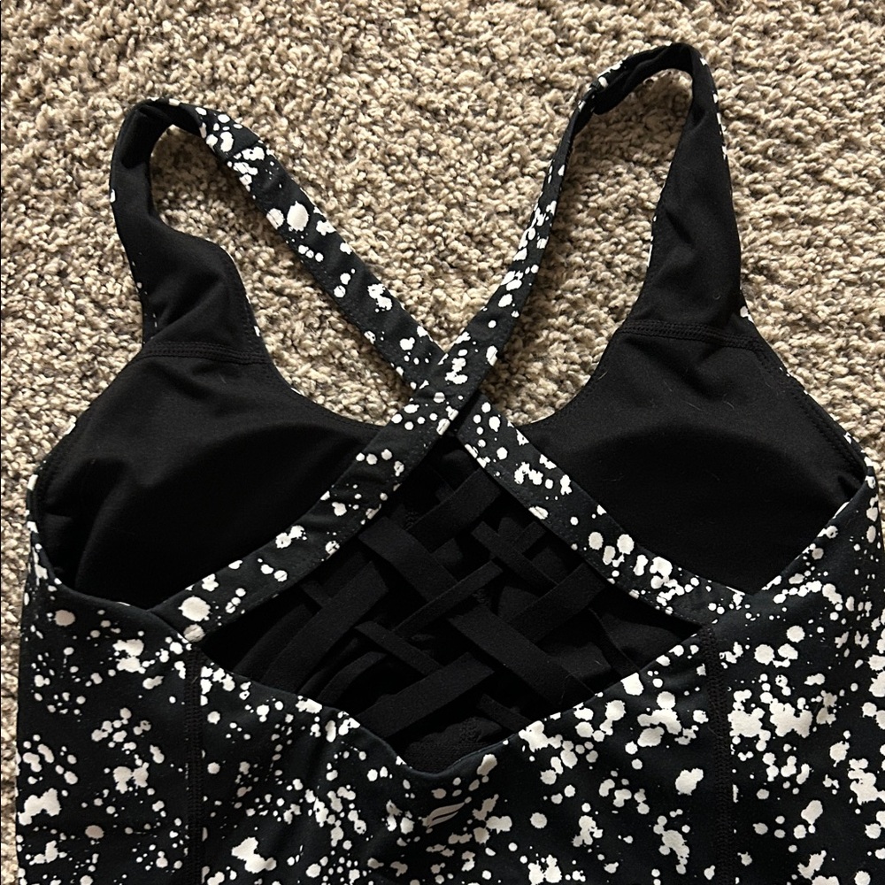 Fabletics Black and White Patterned Tank Top - image 3
